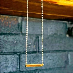 New never worn gold plated engravable adjustable 20-24” necklace sparkly gold.